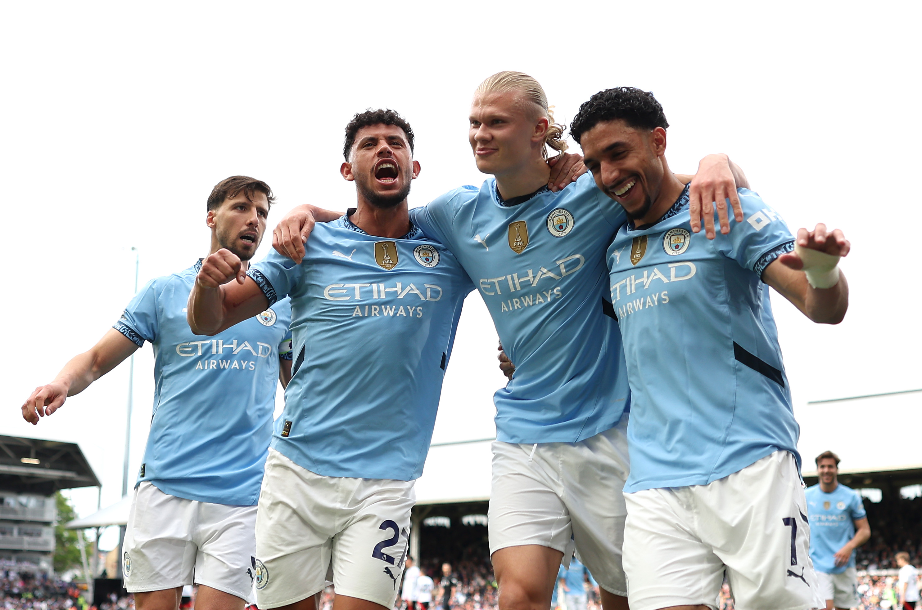 Man City's players celebrate