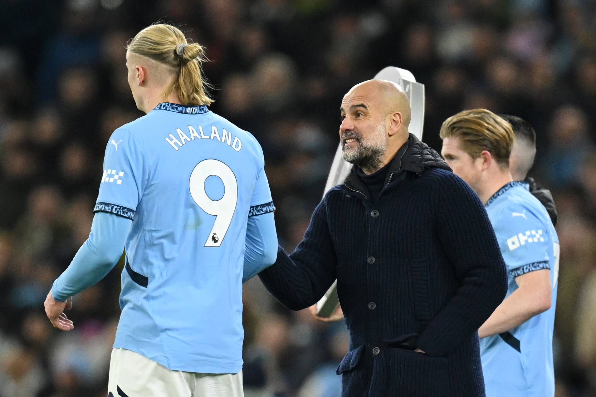 Erling Haaland and Pep Guardiola