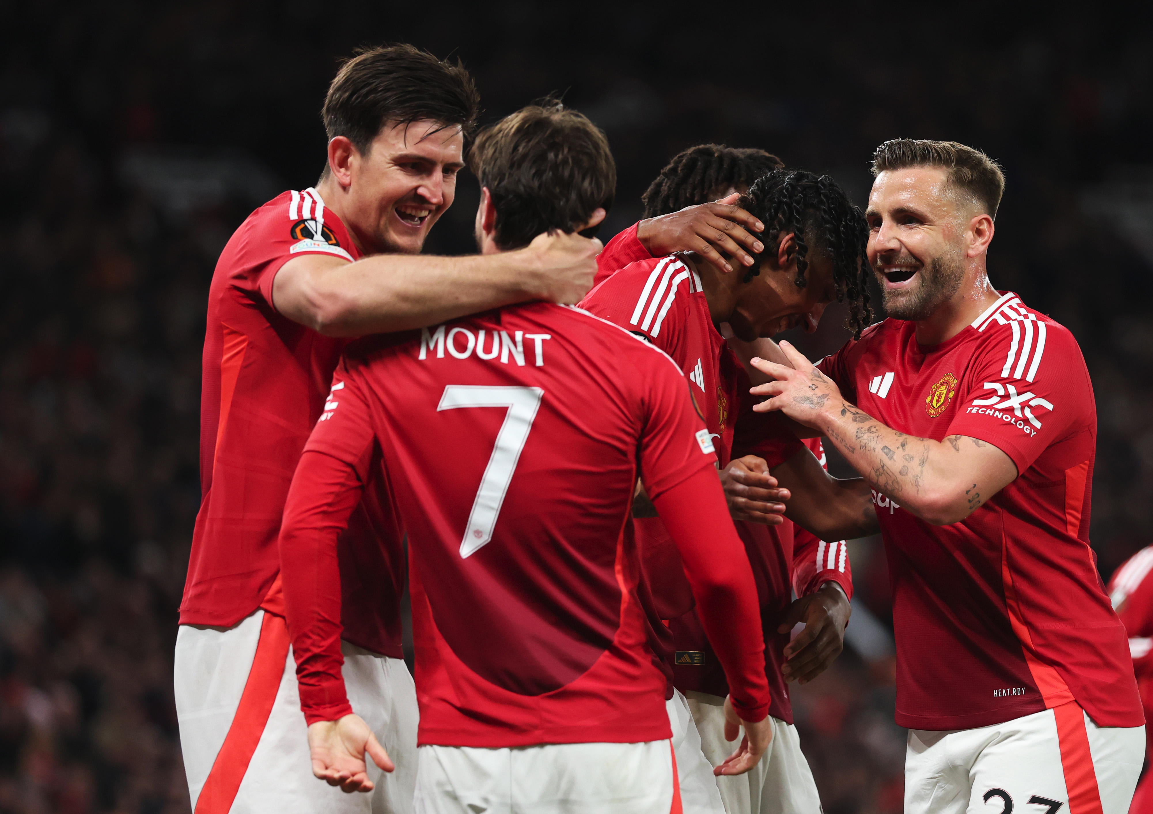 Man Utd celebrate against Athletic Club