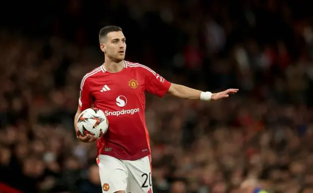 Diogo Dalot playing against Olympique Lyonnais