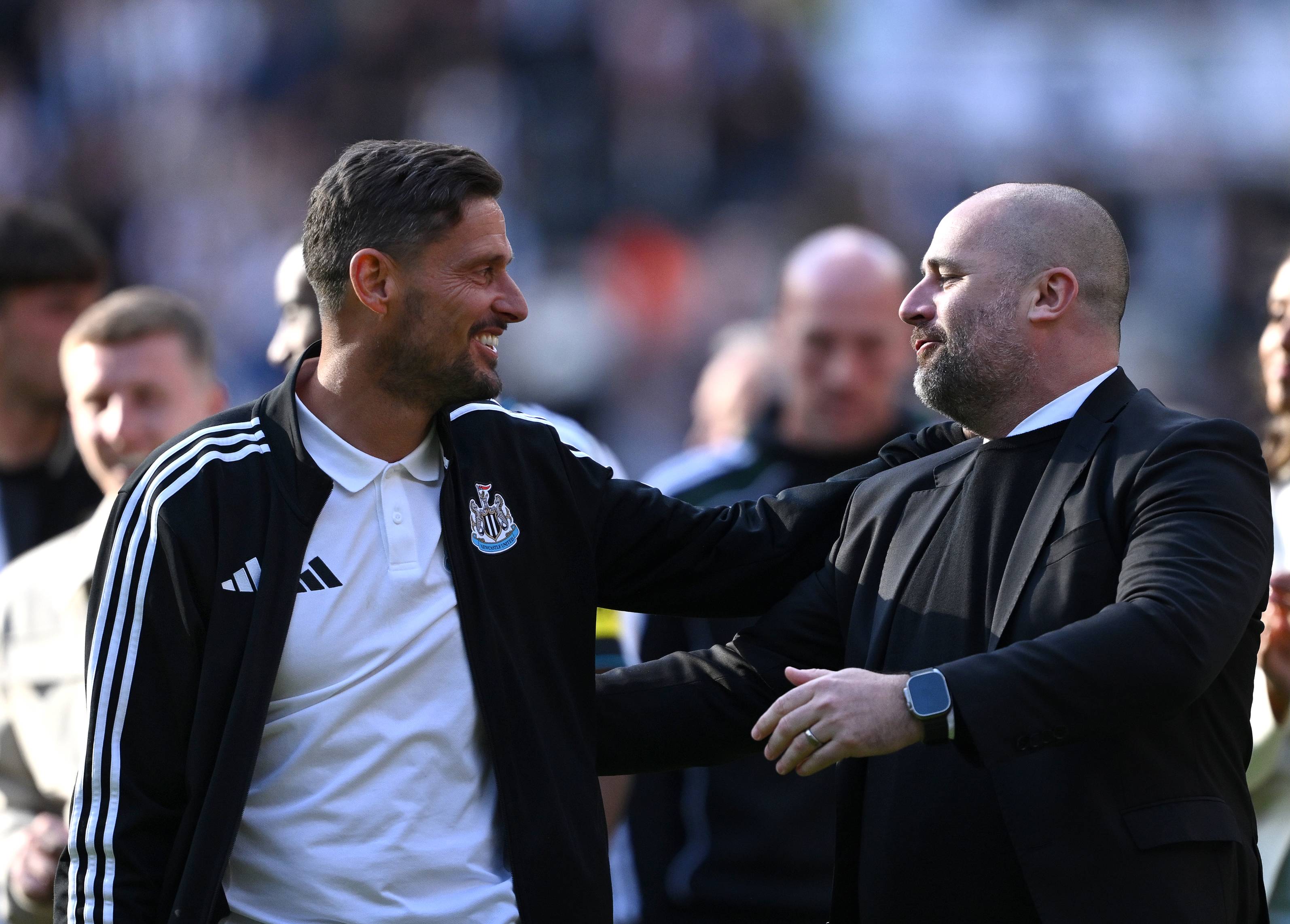 Newcastle assistant boss Jason Tindall and sporting director Paul Mitchell