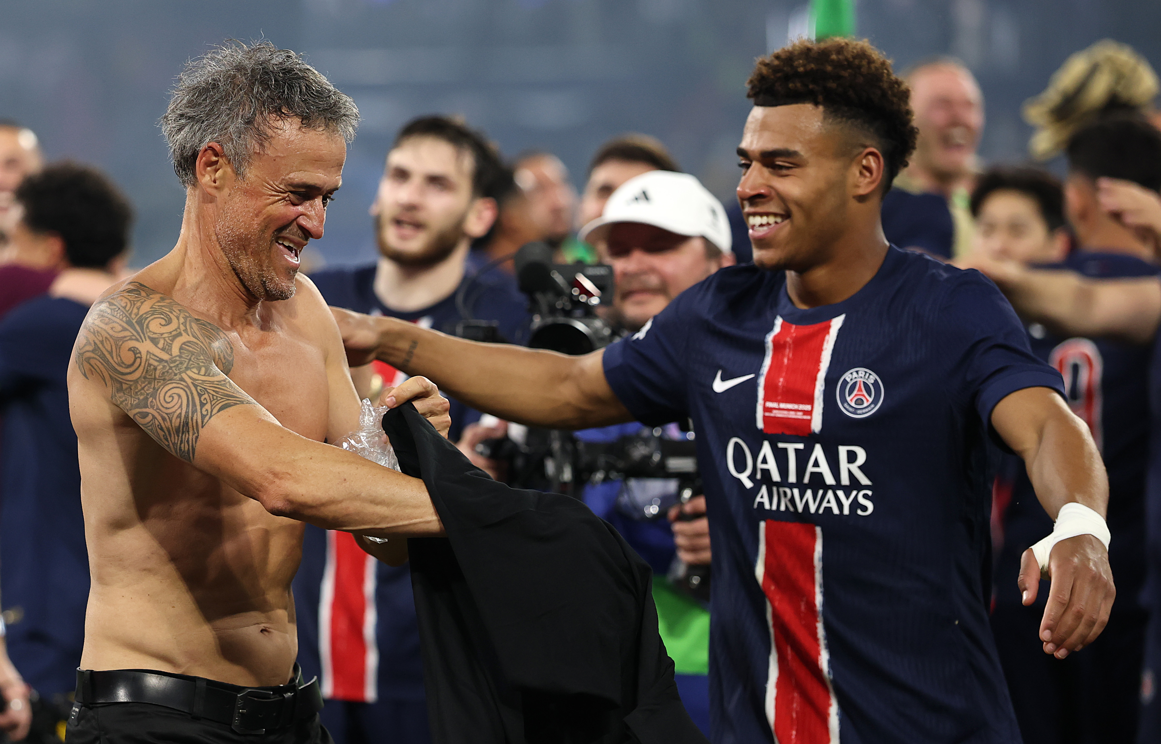 Luis Enrique and Desire Doue