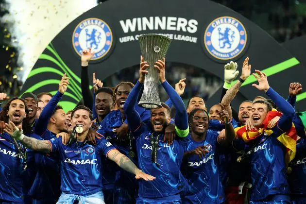 Chelsea lift the Conference League trophy