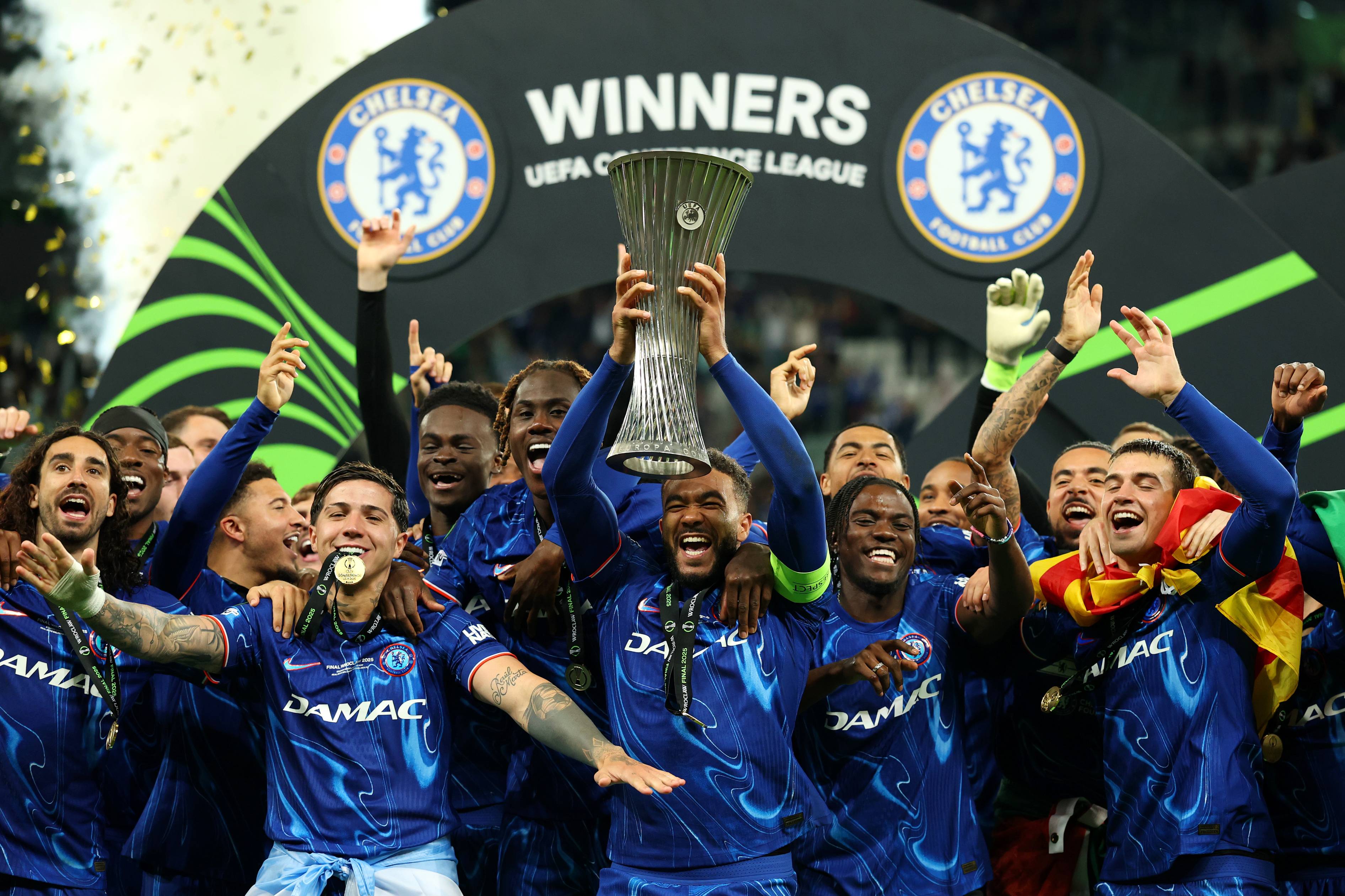 Chelsea lift the Conference League trophy