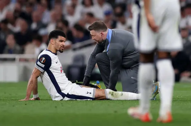 Dominic Solanke is injured against Bodo/Glimt