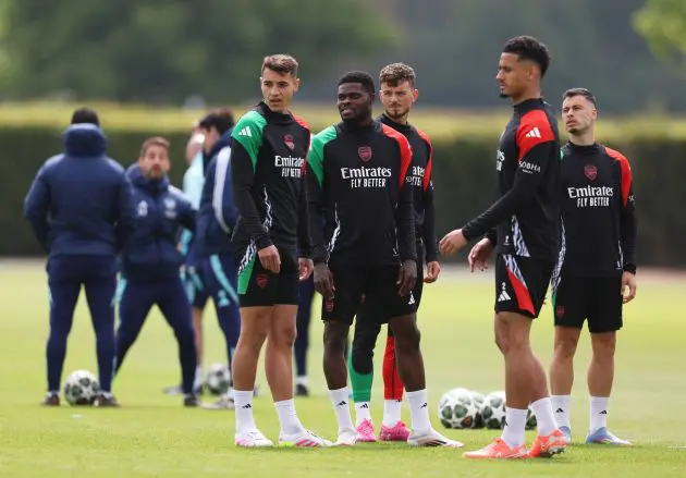 Thomas Partey and some of his Arsenal team-mates