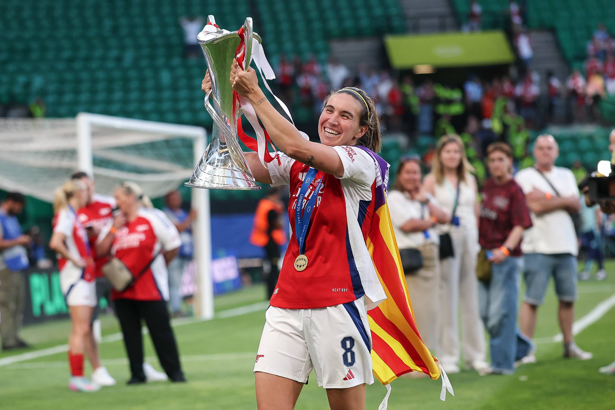 Caldentey celebrates winning the Champions League