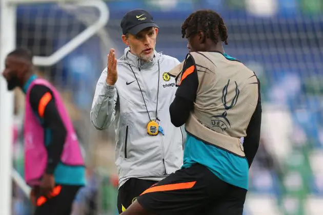 Thomas Tuchel and Trevoh Chalobah at Chelsea