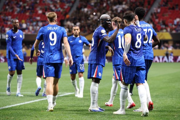 The Chelsea squad celebrate against LAFC (Photo by Alex Grimm/Getty Images) VIA ONE FOOTBALL