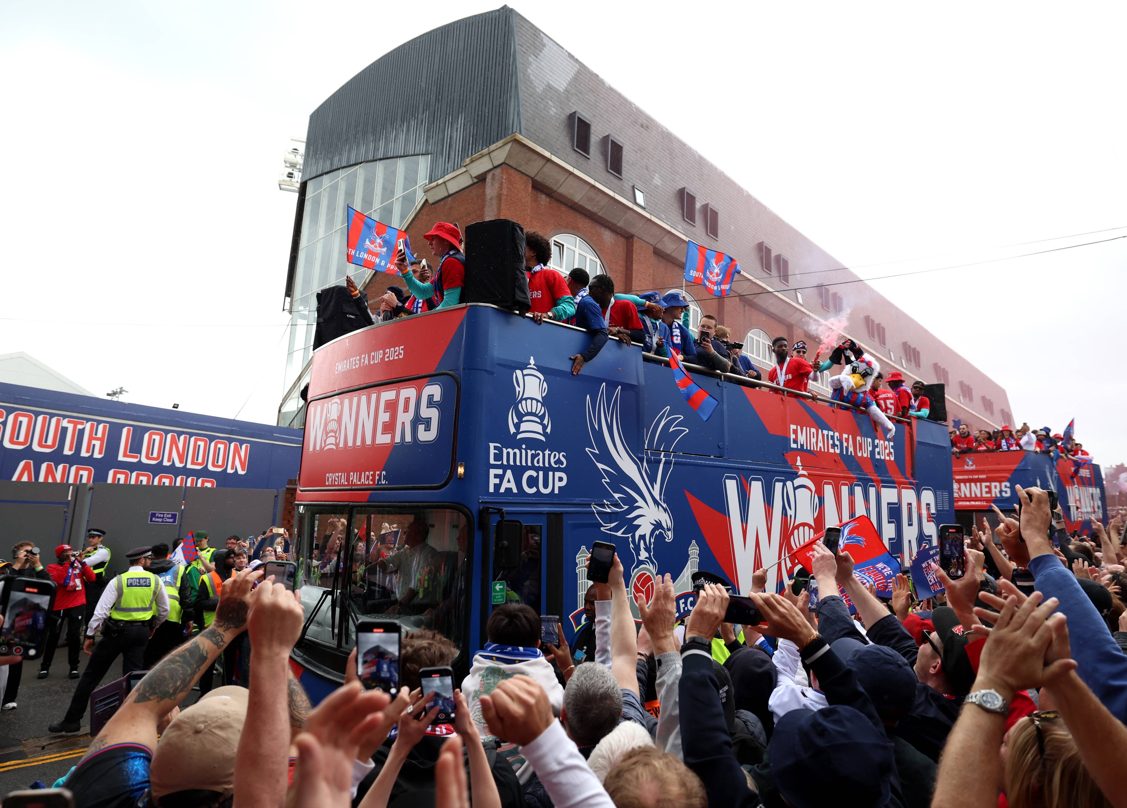 Crystal Palace celebrate winning the FA Cup