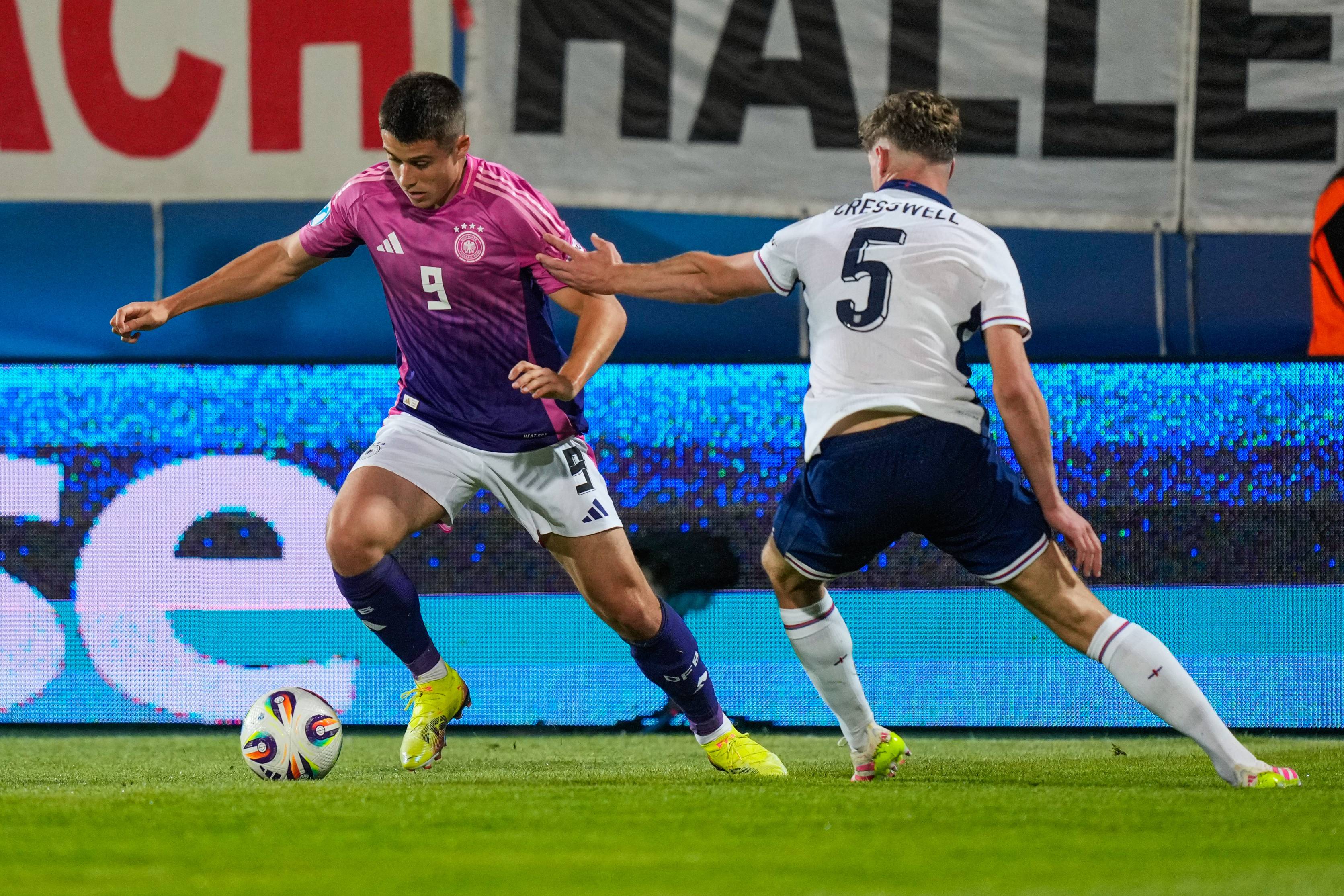 Charlie Cresswell in action against Germany