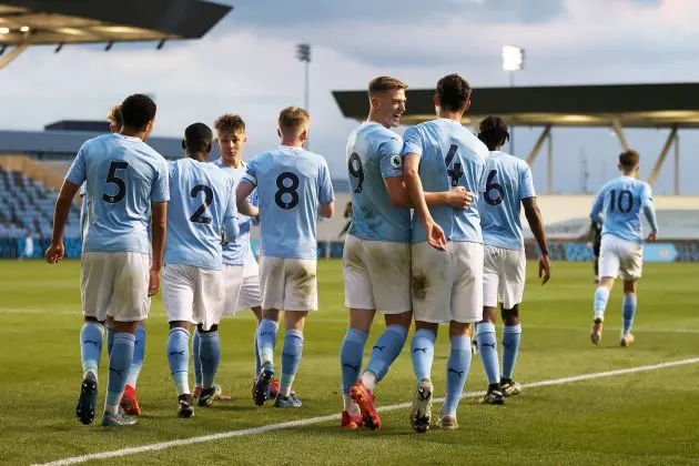 Liam Delap as part of the Man City youth team