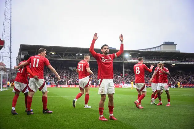 Nottingham Forest players celebrate