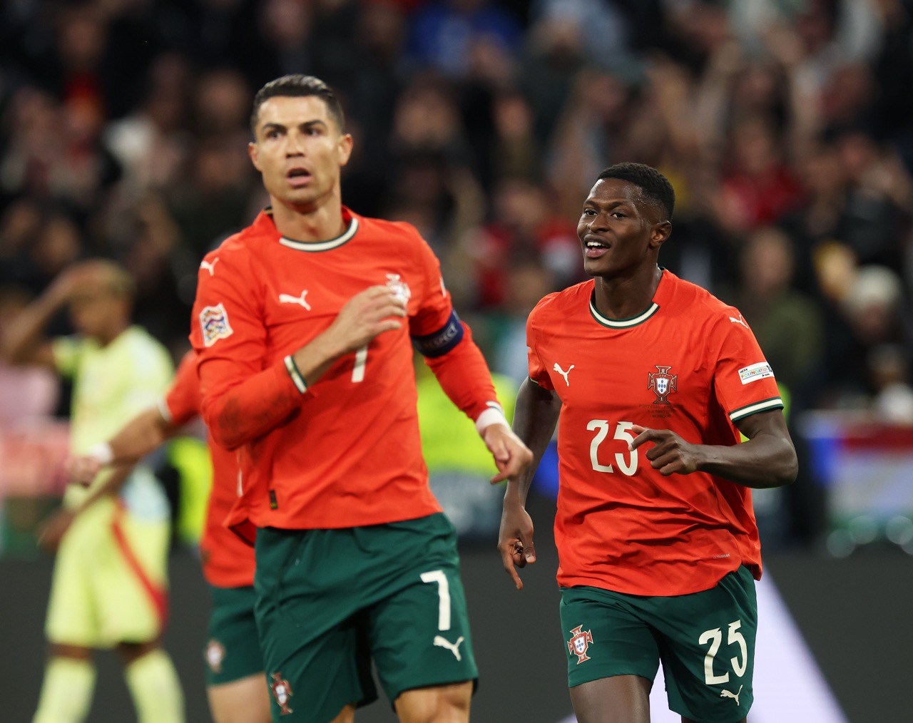 Cristiano Ronaldo and Nuno Mendes