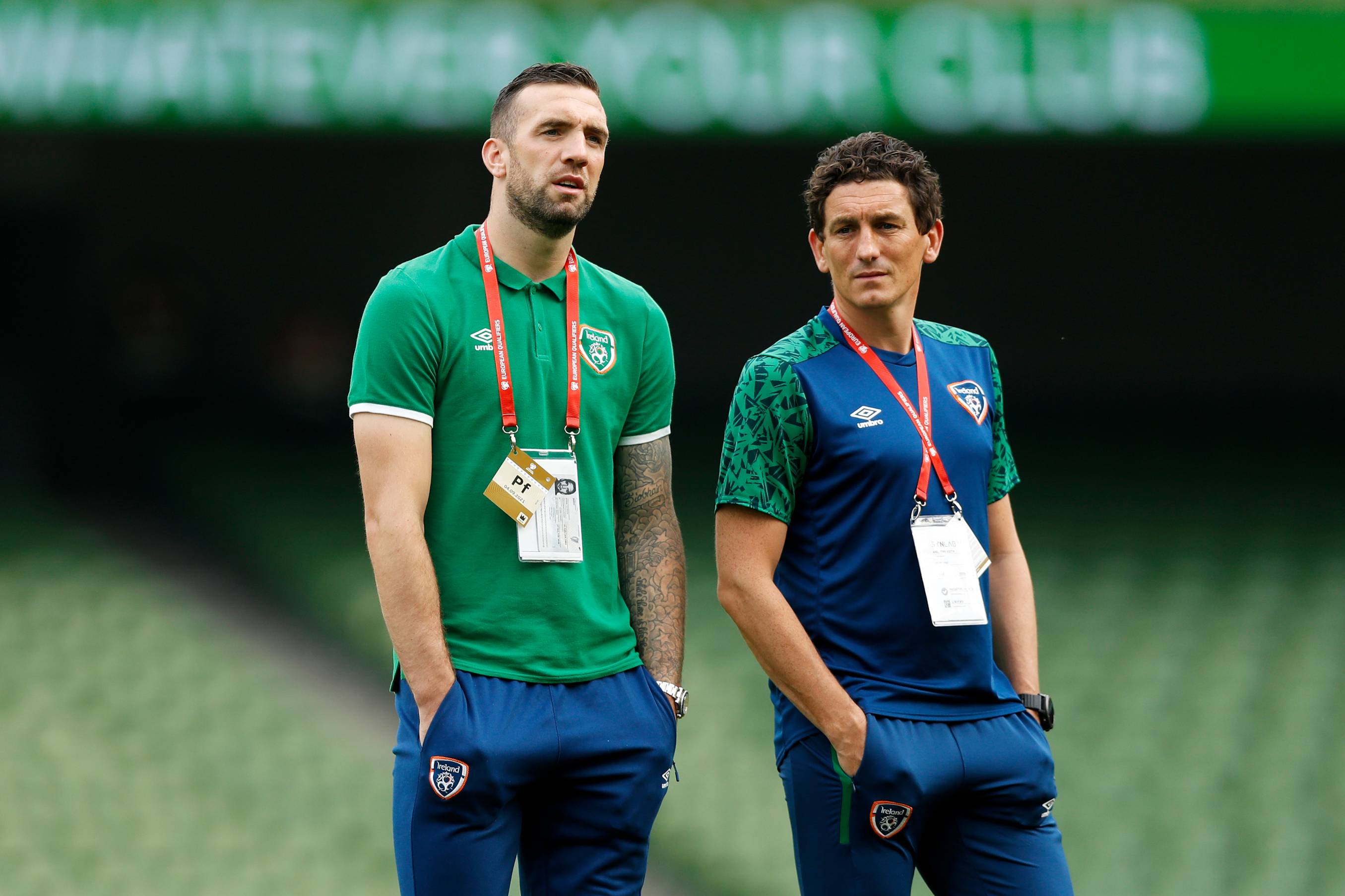 Keith Andrews (right) while working with Ireland