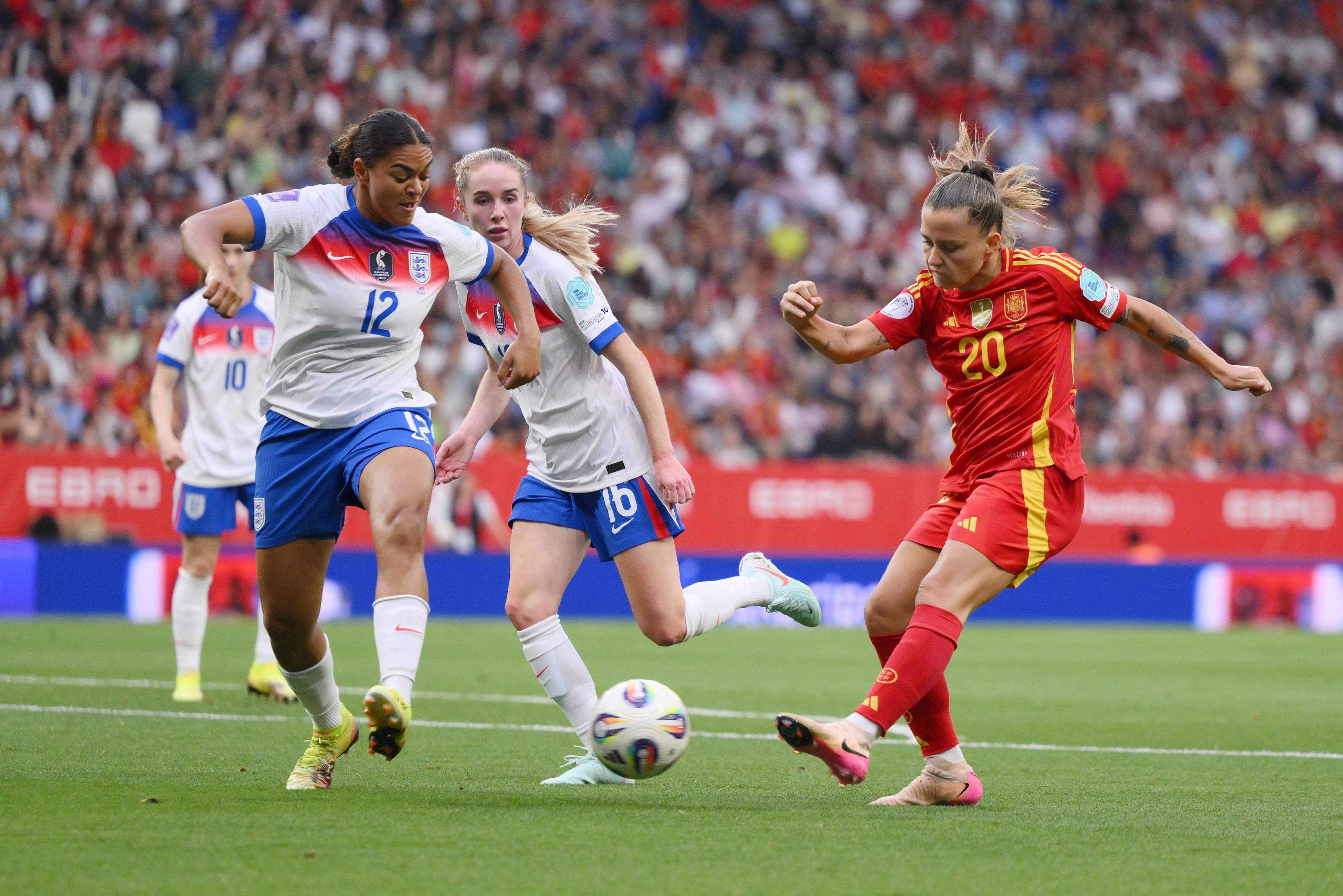 England Women in action against Spain