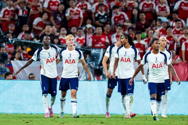 Spurs celebrate Sarr's goal