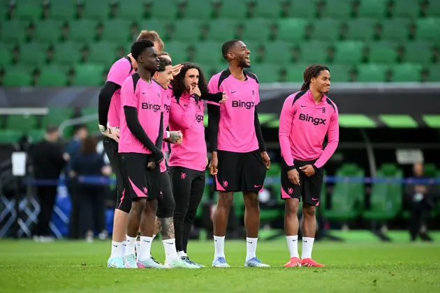 Amougou (pictured far right) has left Chelsea