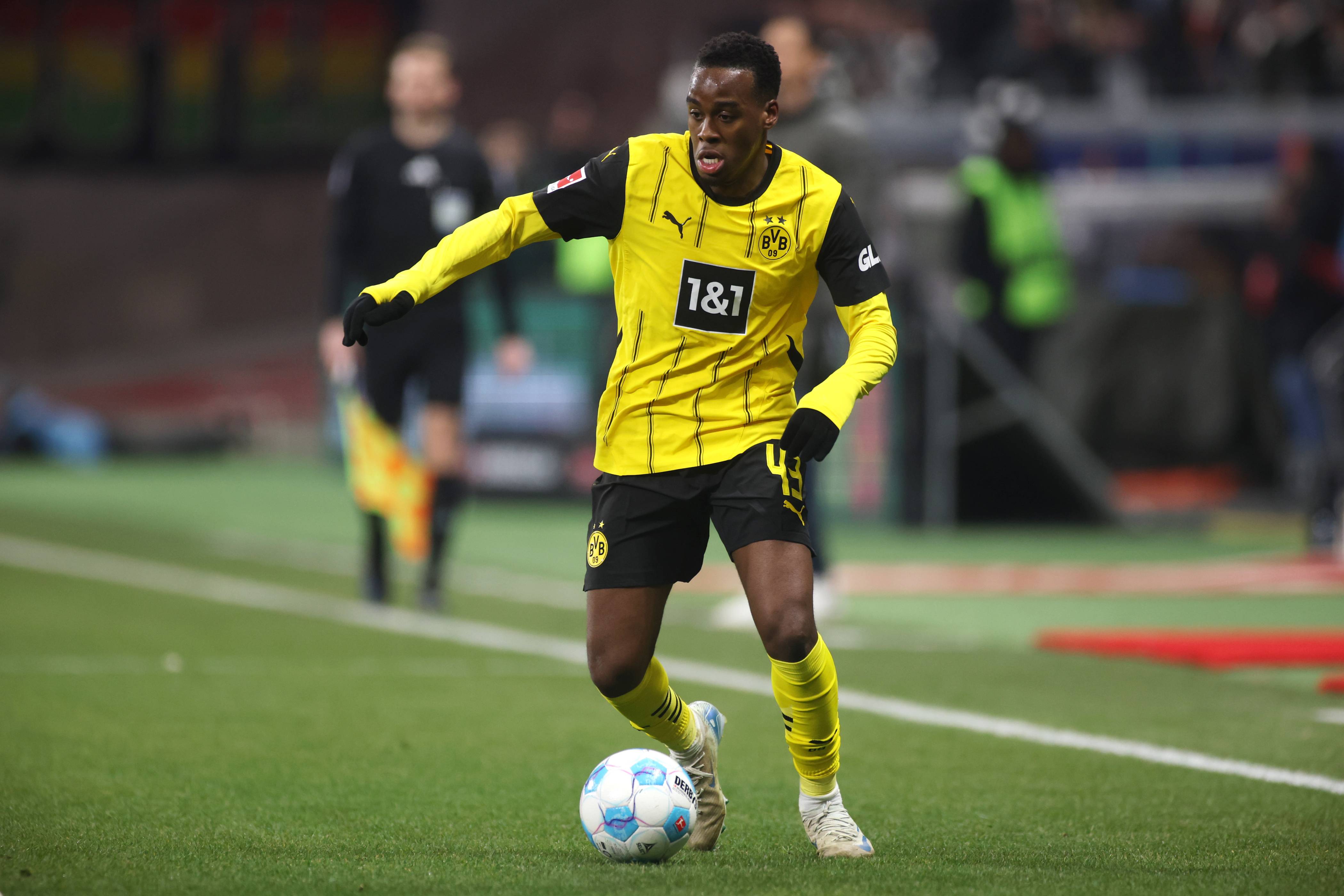 Jamie Gittens playing for Borussia Dortmund