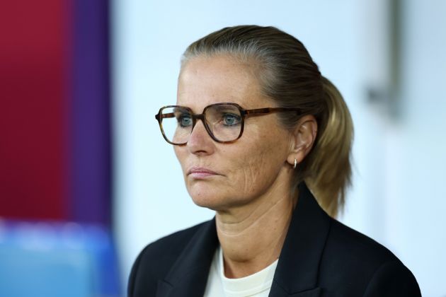 Lionesses head coach Sarina Wiegman is prepared to face World Champions Spain in the Euros final (Photo by Eddie Keogh/Getty Images via OneFootball)