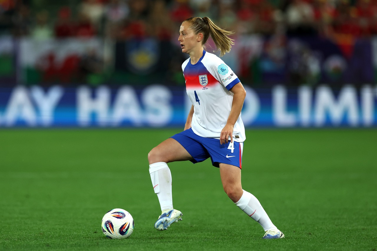 Keira Walsh at Euro 2025 (Photo by Eddie Keogh/Getty Images via One Football)