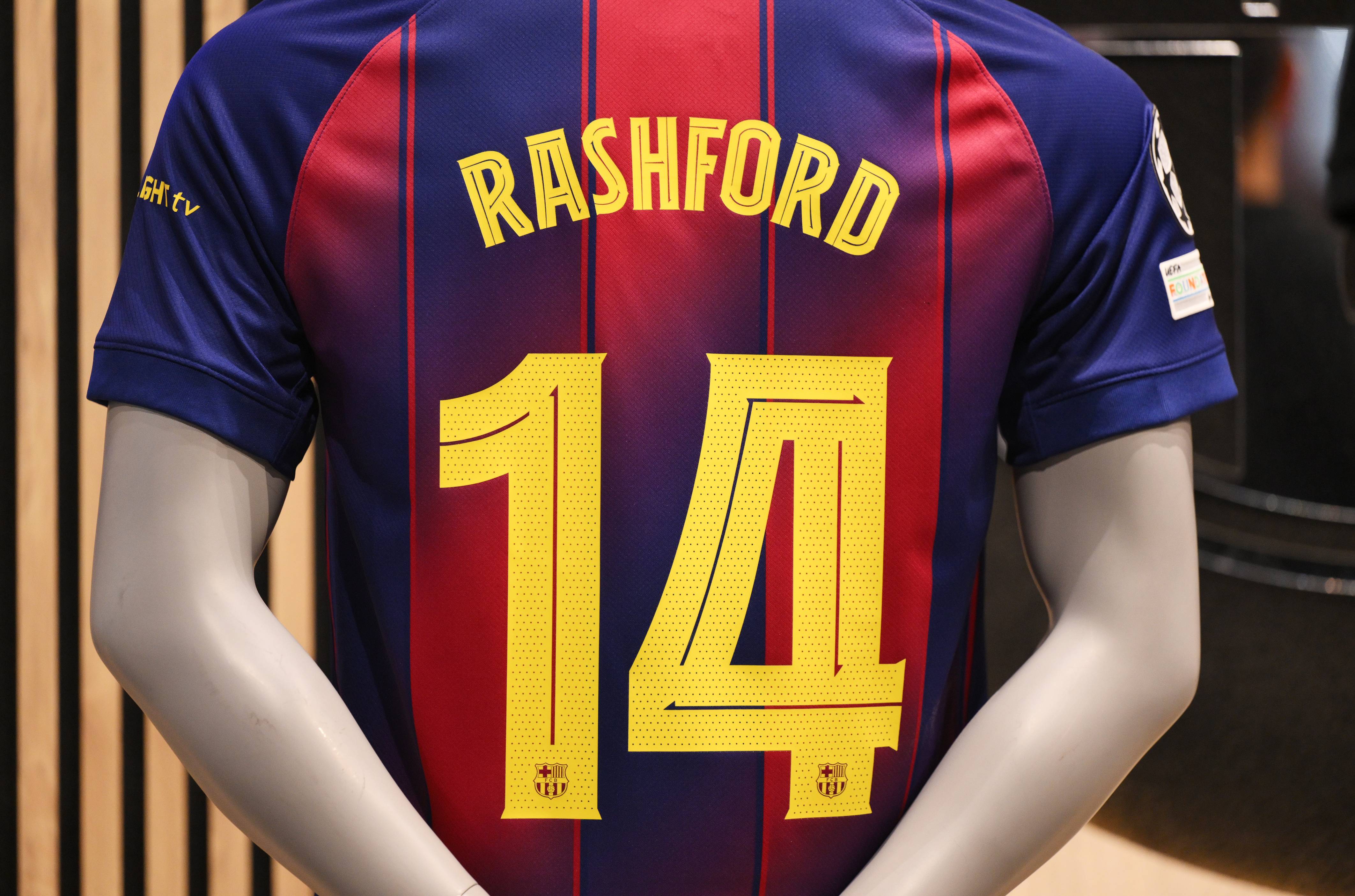 Marcus Rashford's new Barcelona shirt