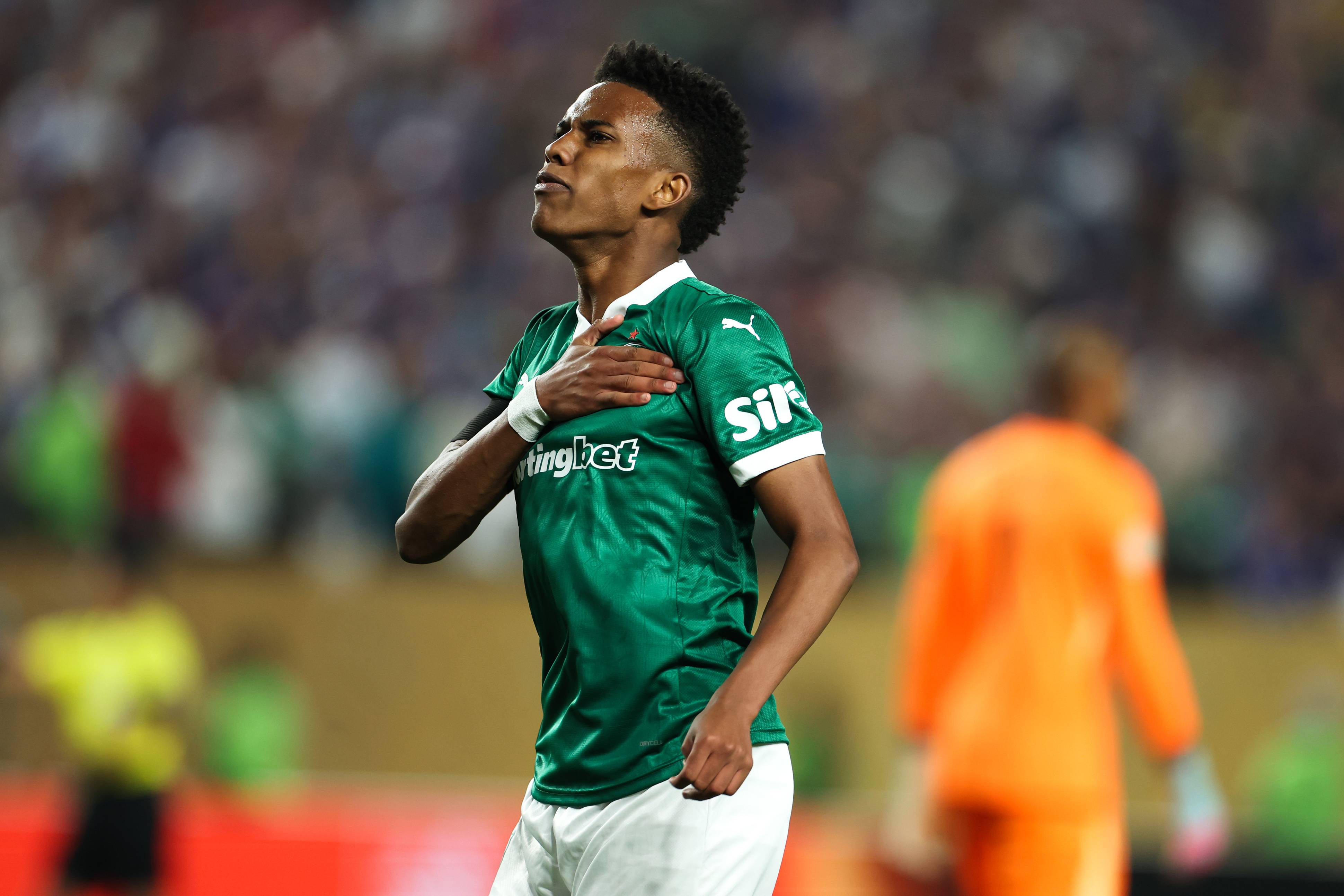 Estevao celebrates against Chelsea