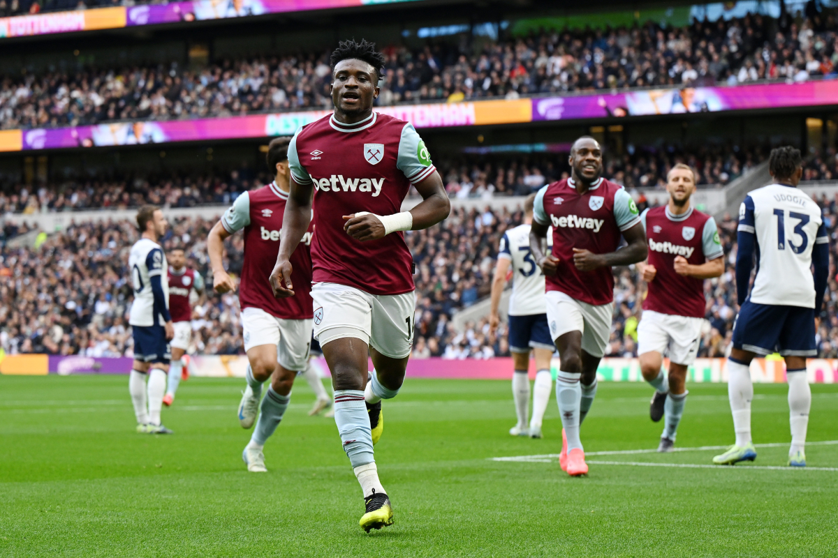 Tottenham target Mohammed Kudus scores against them. (Photo by Shaun Botterill/Getty Images) via ONE FOOTBALL