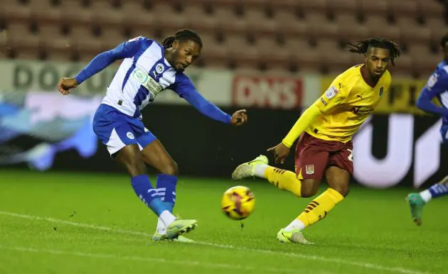 Silko Thomas playing for Wigan Athletic