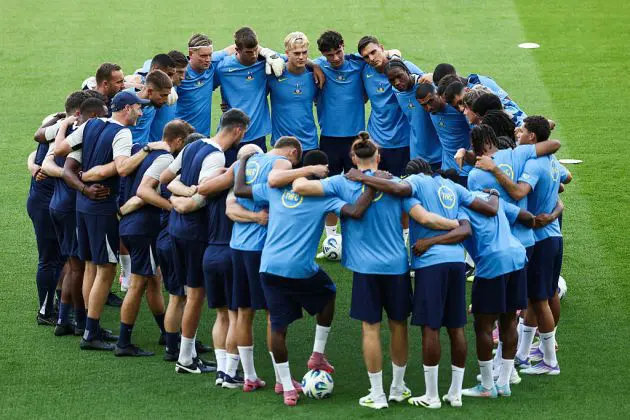 The Tottenham squad ahead of the Super Cup