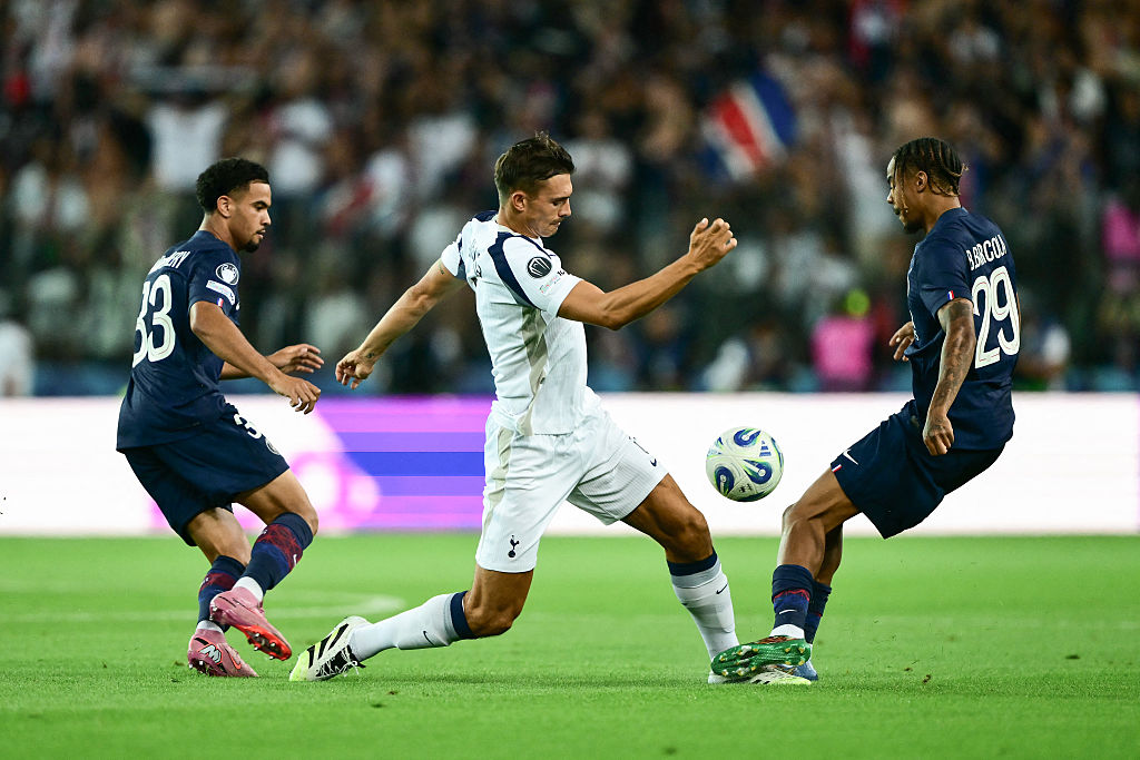 Joao Palhinha in action for Spurs against PSG