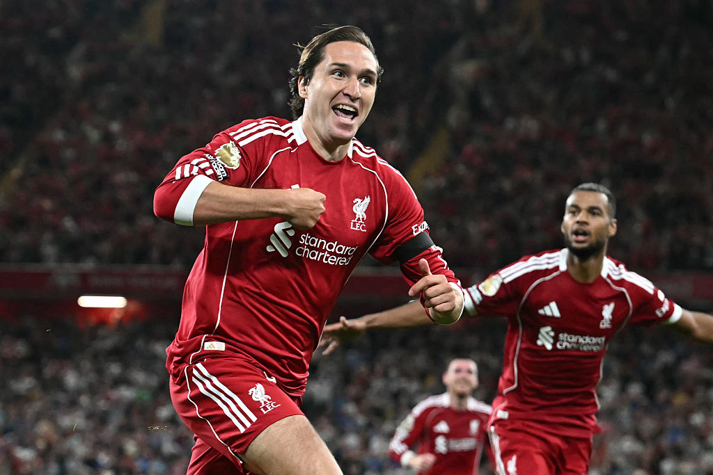 Federico Chiesa celebrates scoring against Bournemouth
