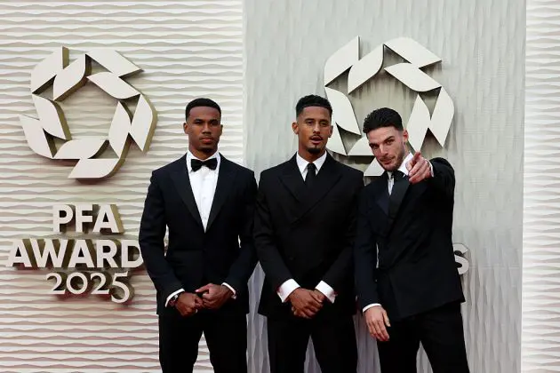 Arsenal players at the PFA awards