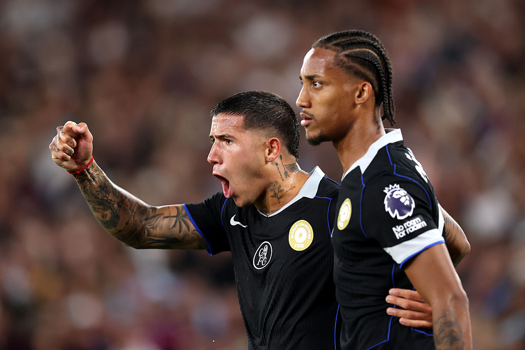 Enzo Fernandez celebrates against West Ham