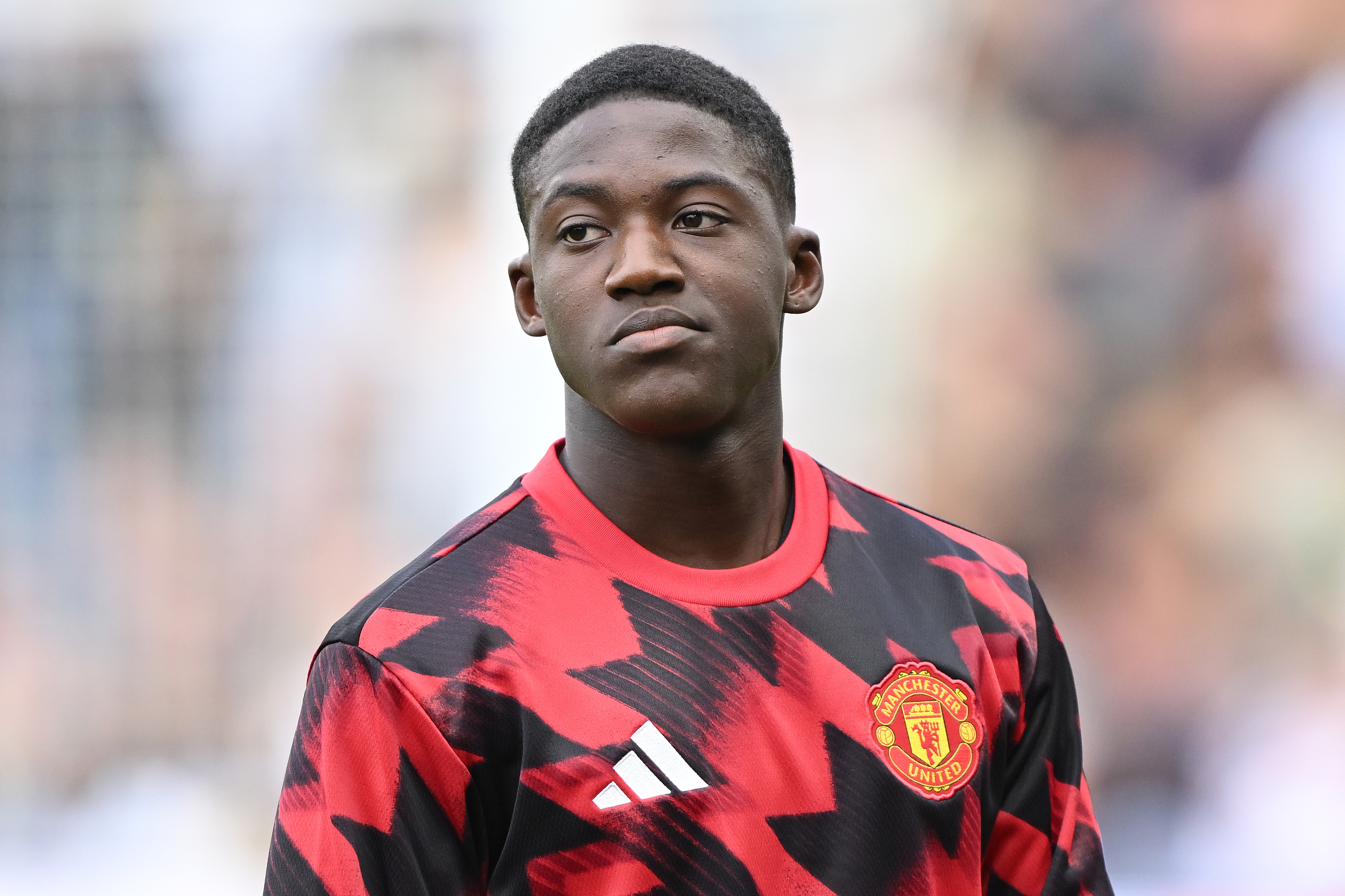 Kobbie Mainoo expressed his desire to leave Old Trafford on loan (Photo by Mike Hewitt/Getty Images)