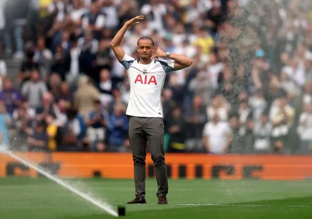 Xavi Simons greets the Tottenham fans
