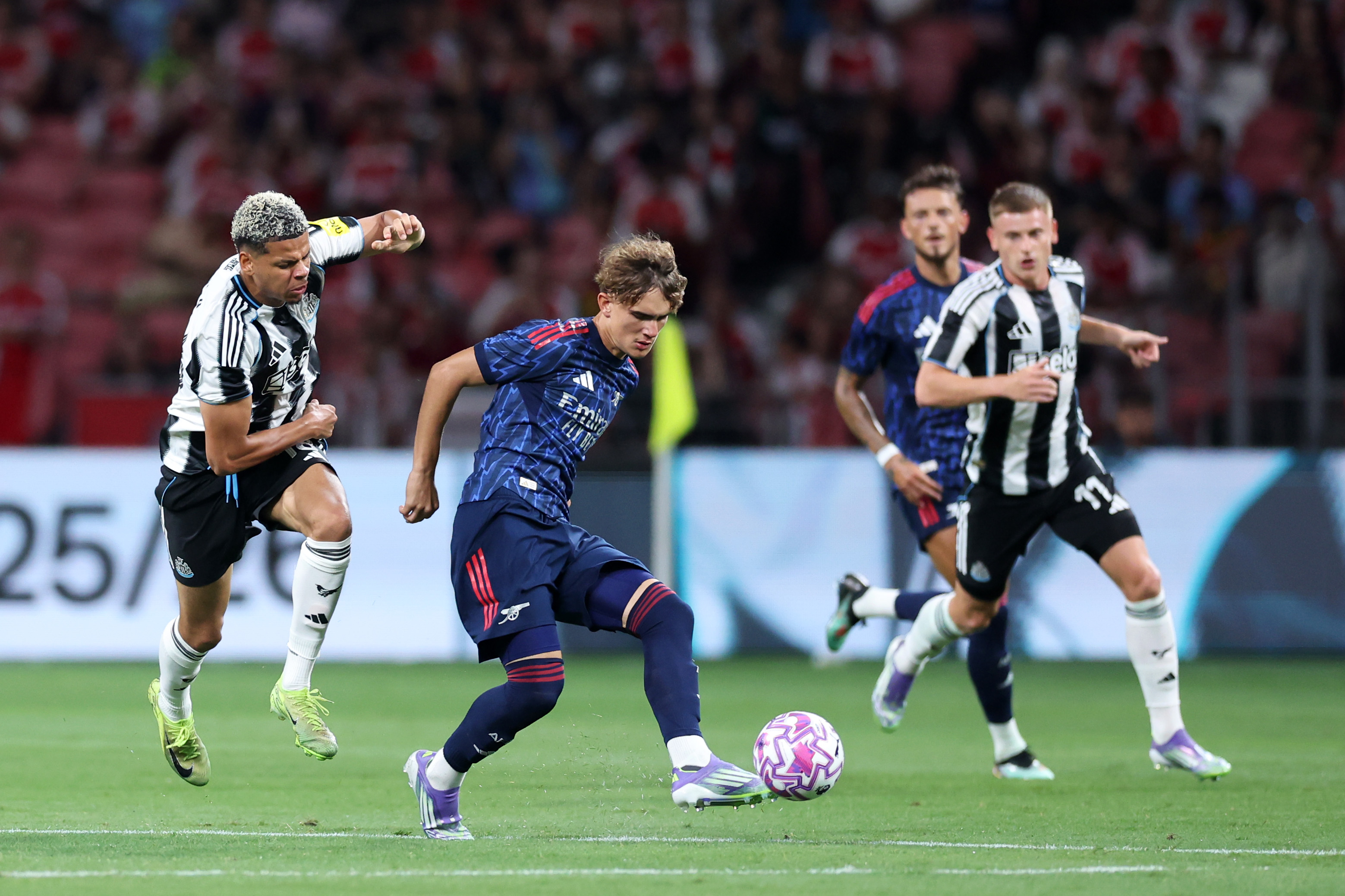 Max Dowman in action against Newcastle