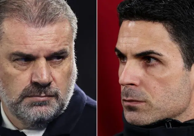 Ange Postecoglou and Mikel Arteta