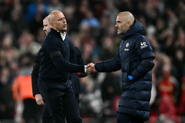 Arne Slot and Enzo Maresca (Photo by PAUL ELLIS/AFP via Getty Images)