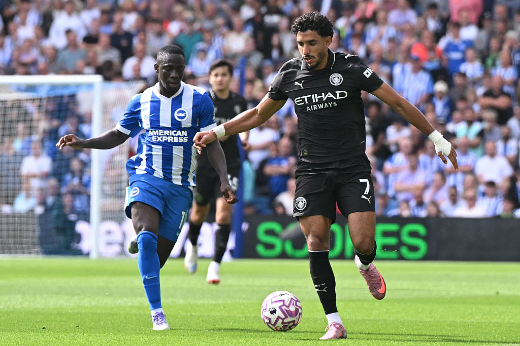 Omar Marmoush in action for Man City