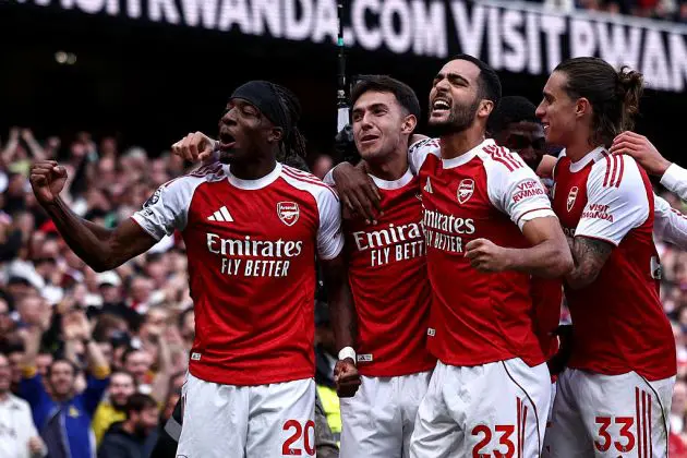 Arsenal celebrate against Nottingham Forest