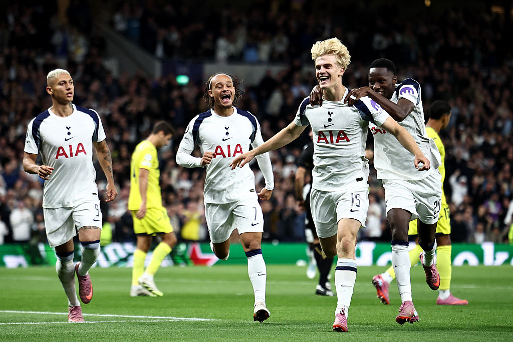 Tottenham celebrate their opener
