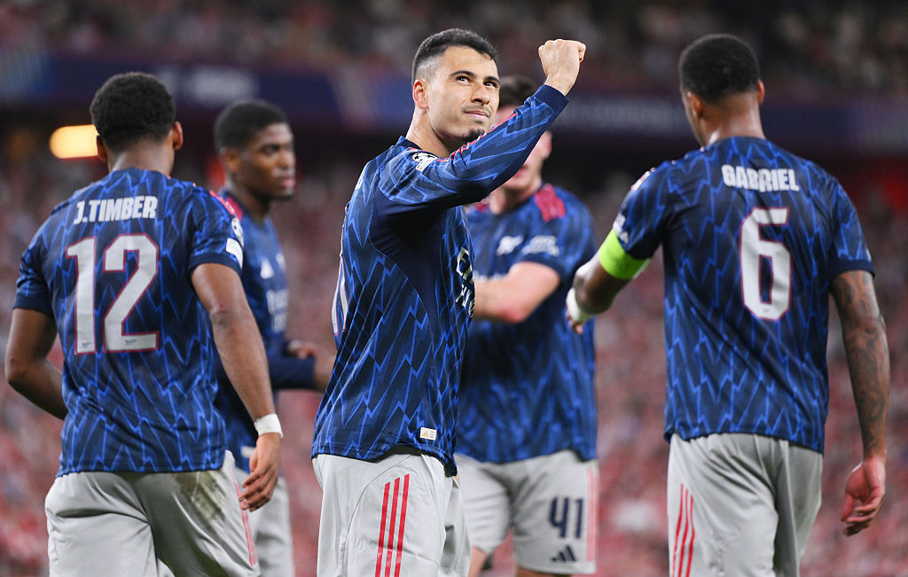Gabriel Martinelli celebrates