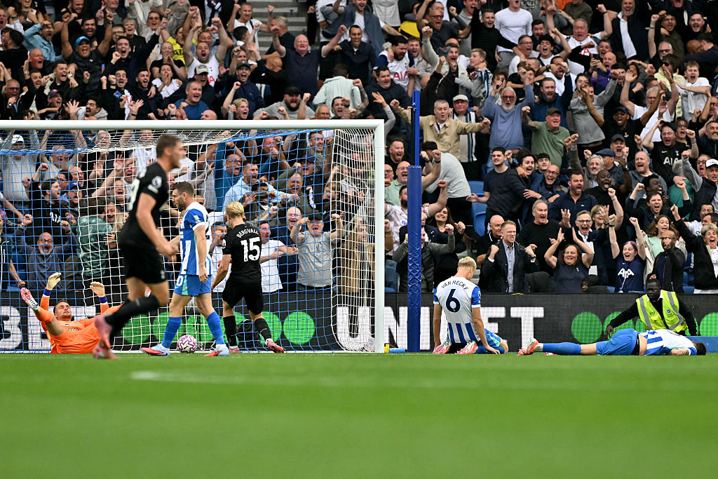 Spurs equalise through a van Hecke own goal
