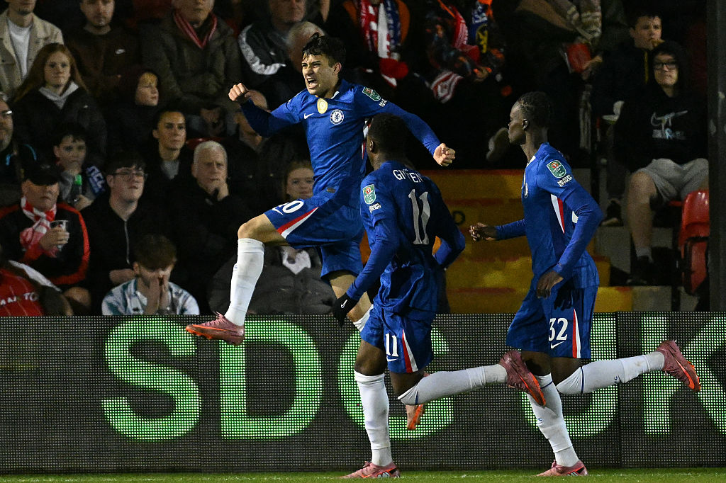 Facundo Buonanotte celebrates his goal