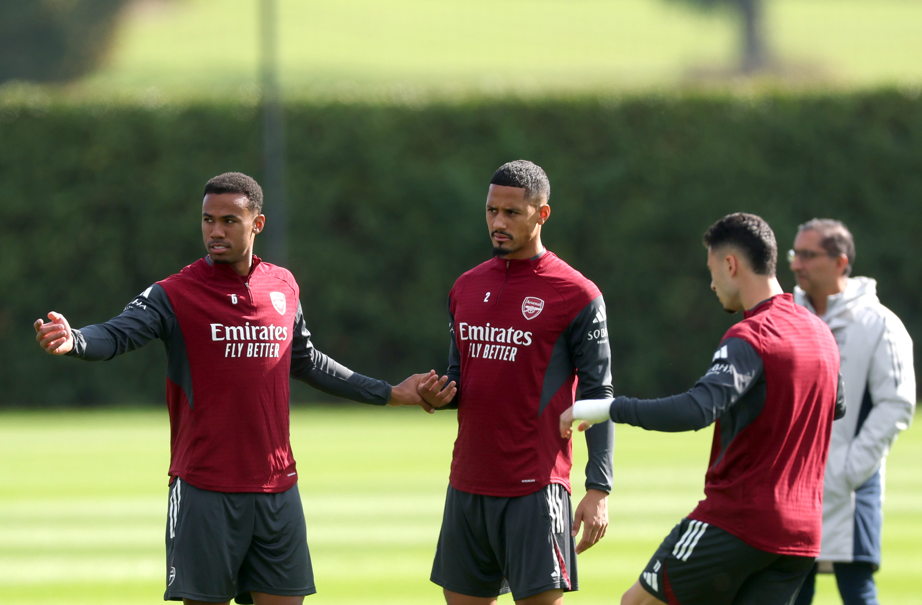 William Saliba in training with Arsenal