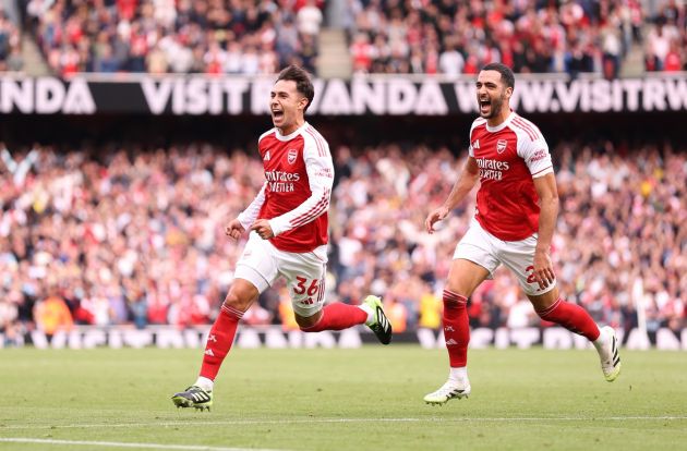 Martin Zubimendi ceebrates against Nottingham Forest (Photo by Jack Thomas/Getty Images)