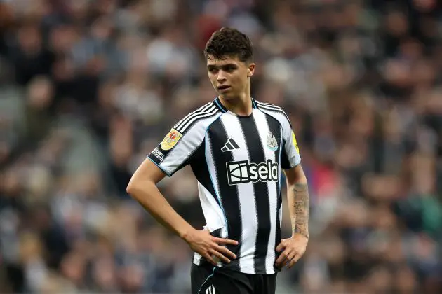 Newcastle midfielder Lewis Miley