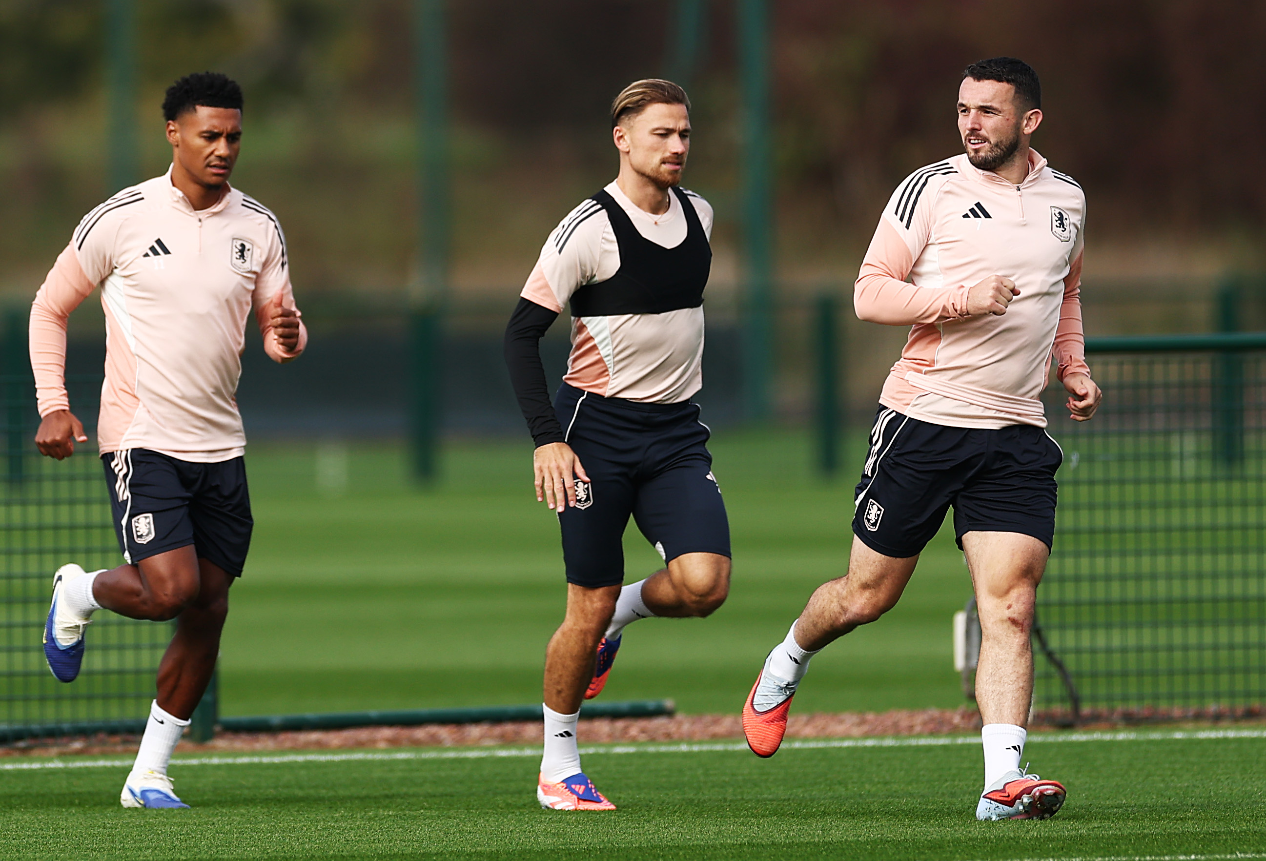 Aston Villa train ahead of the game with Feyernood