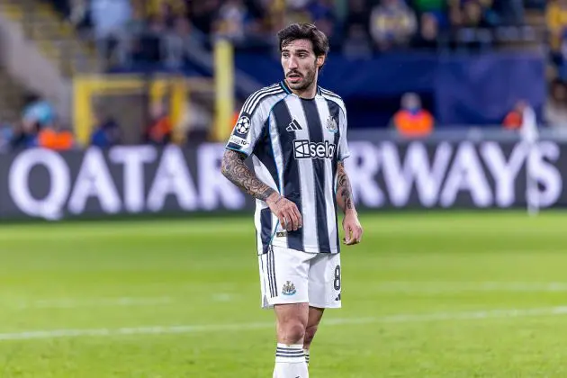Newcastle midfielder Sandro Tonali